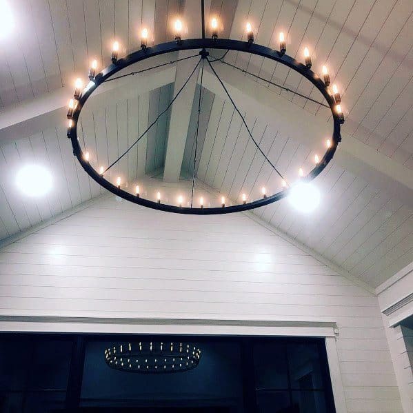 pitched shiplap ceiling