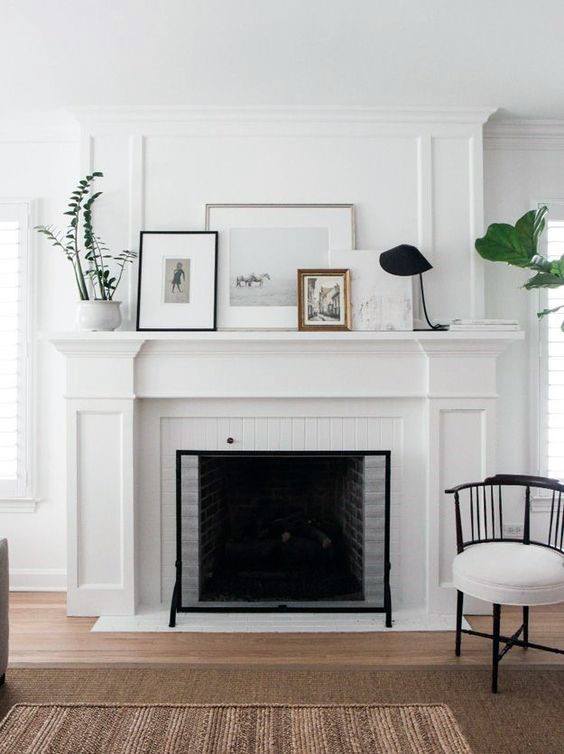 Living Room Fireplace Mantel Design Traditional