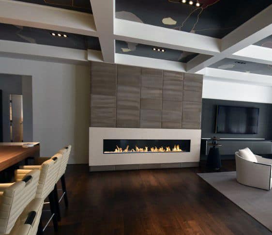 letterbox-shaped gas fireplace