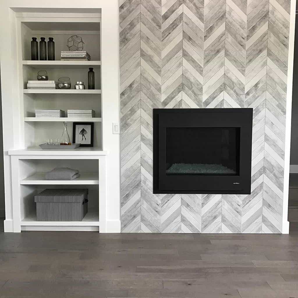minimalist living room wood wall shelf wall mounted tv