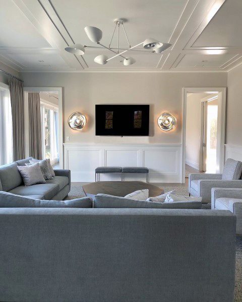Living Room White Chandelier Lighting Design Ideas