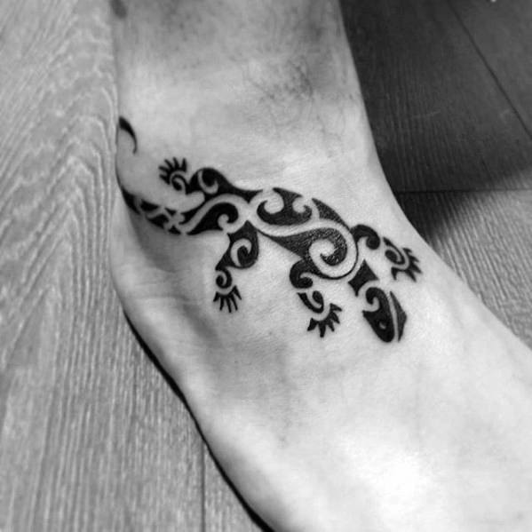 Lizard Foot Badass Tribal Male Tattoo Designs