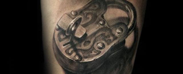 60 Lock Tattoos For Men – Hardened Design Ideas