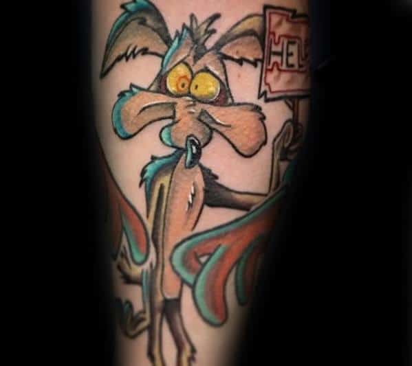 Looney Tunes Mens Tattoo Ideas Wile E Coyote On Arm