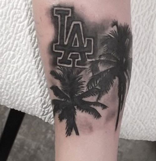 Los Angeles California West Coast Mens Palm Tree Tattoo