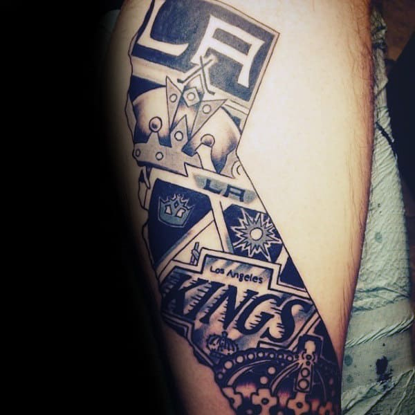 Los Angeles Hockey Mens Leg Tattoos
