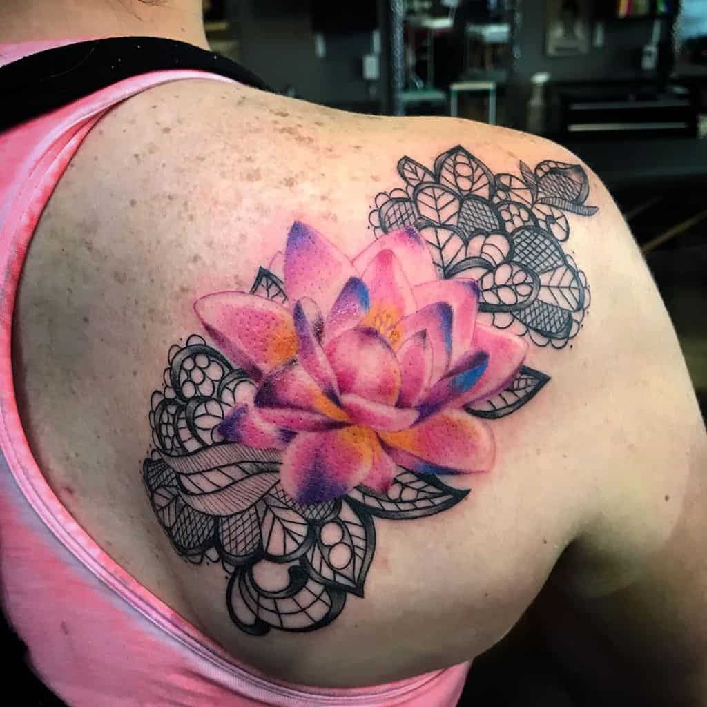 Lotus Floral Lace Tattoo