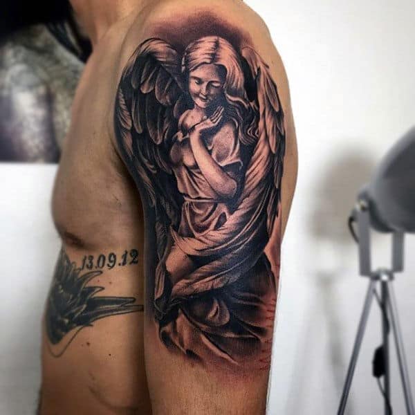Lovable Guardian Angel Tattoo Mens Arms