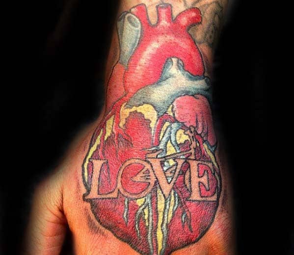 Love Bmx Guys Heart Hand Tattoos