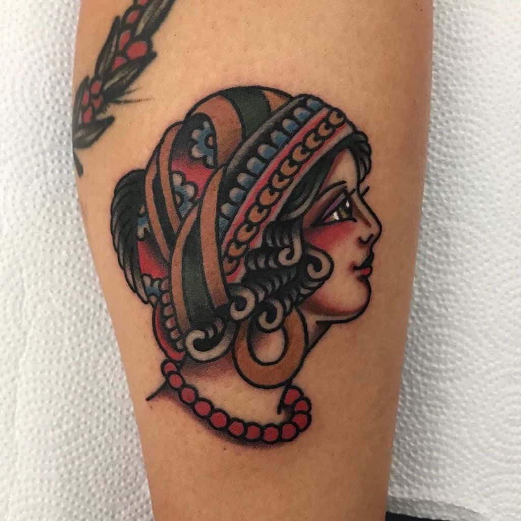 Lovely Colored Gypsy Tattoo