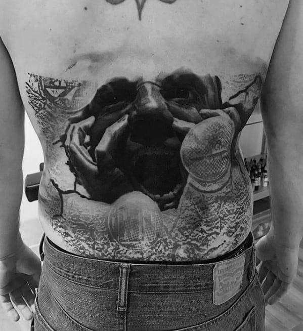 Lower Back Bubble Male Tattoos