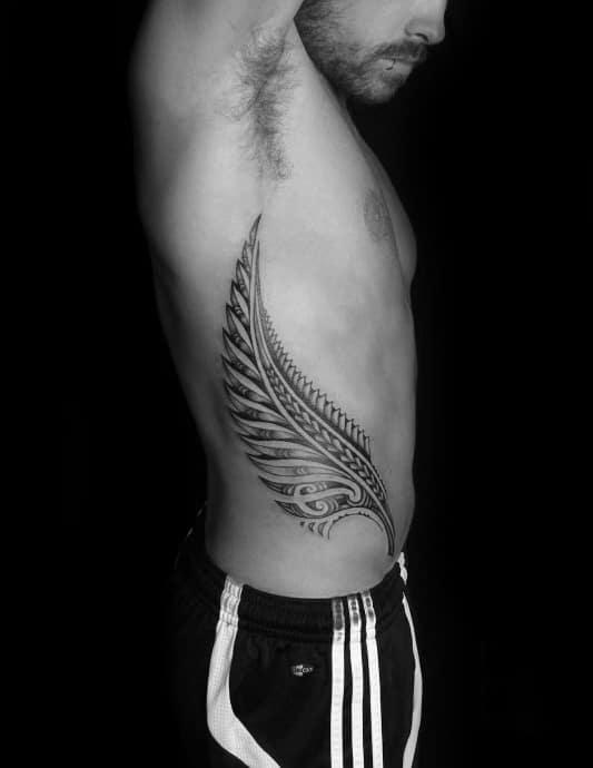 Lower Hip And Rib Cage Side Guys Fern Tattoos