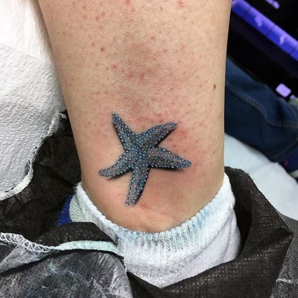Lower Leg Male Starfish Tattoo Ideas