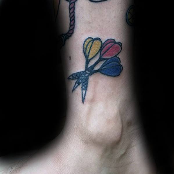 Lower Leg Traditional Dart Tattoos For Gentlemen