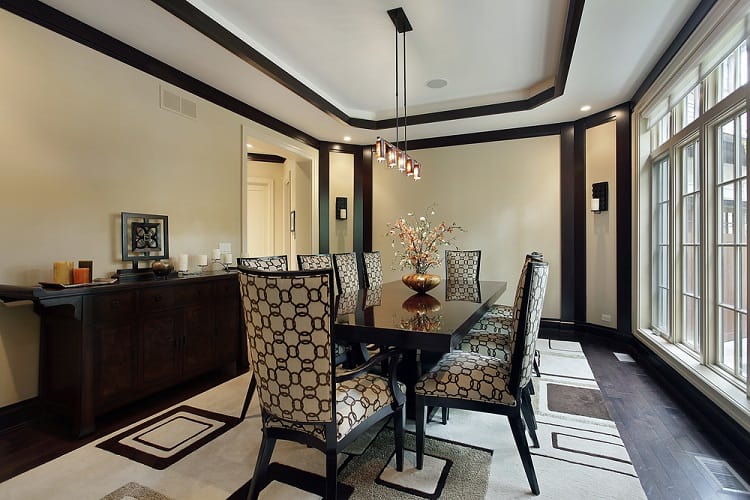 luxury dining room tray ceiling