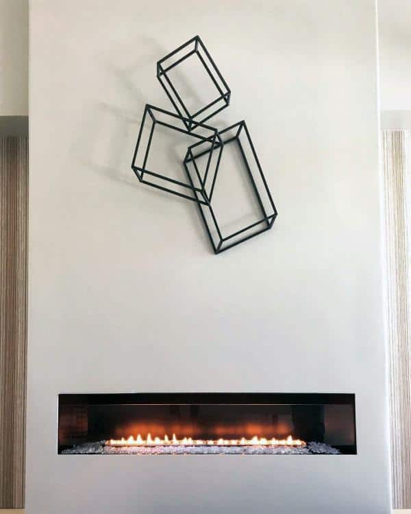 letterbox-shaped gas fireplace