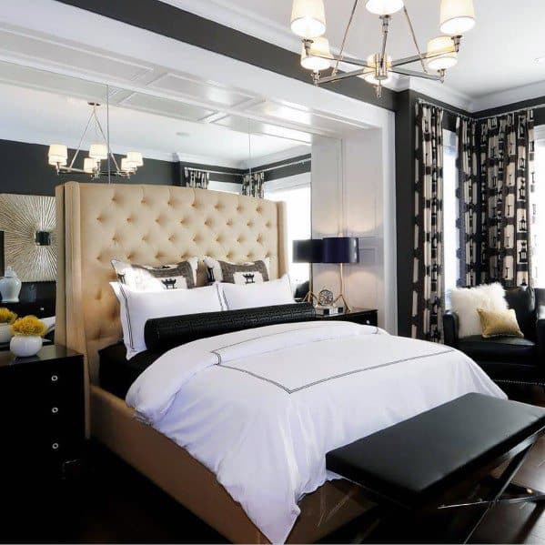 luxury black and white modern bedroom