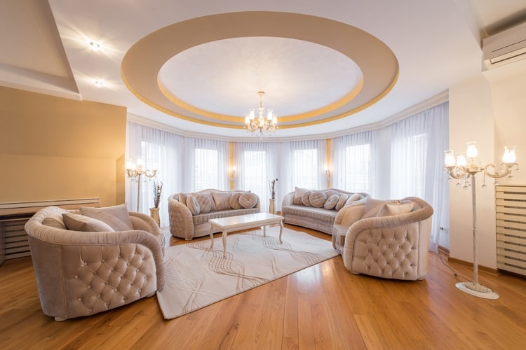 luxury living room round ceiling chandiler