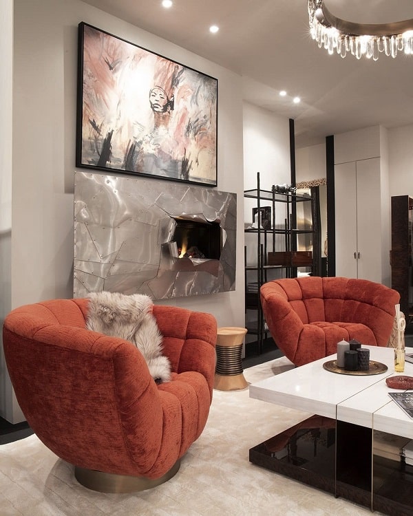 Luxury Livingroom Modern Fireplace Surround Brabbu