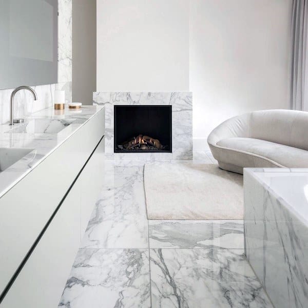 Luxury Marble Bathroom Floor Grey And White Tiles
