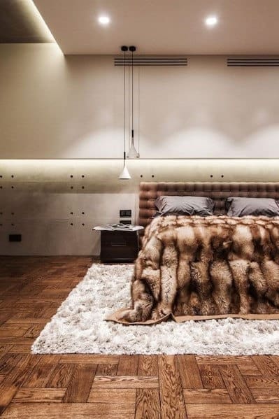 modern bedroom patterned flooring 