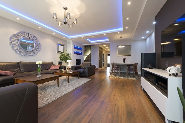 luxury spacious living room cove lighting ceiling
