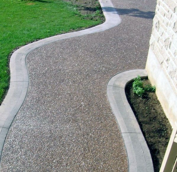 concrete and gravel walkway