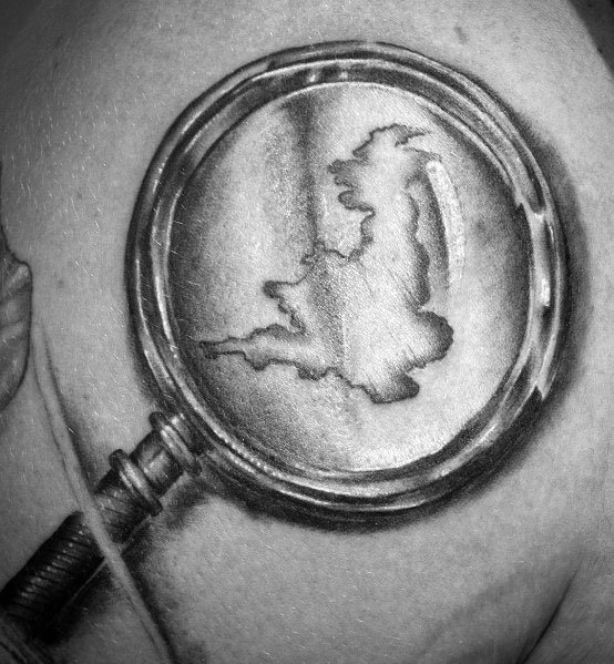 Magnifying Glass Mens Tattoos