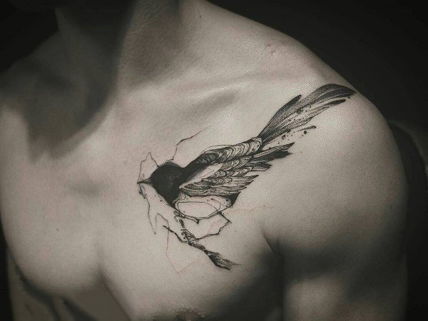 Magpie Tattoo Designs For Gentlemen