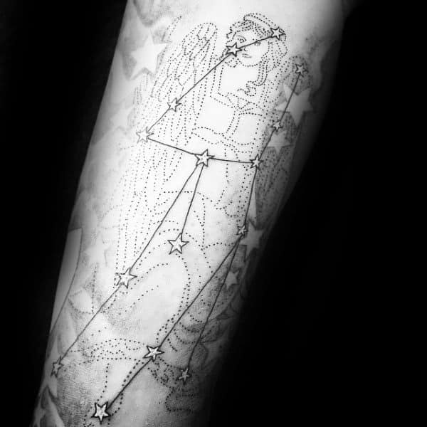 Maiden Virgo Mens Constellation Forearm Tattoos