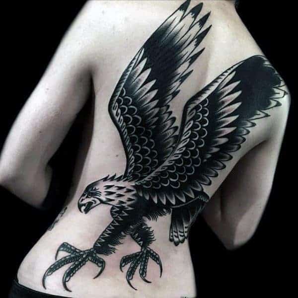 majestic-dark-raven-tattoo-traditional-mens-back