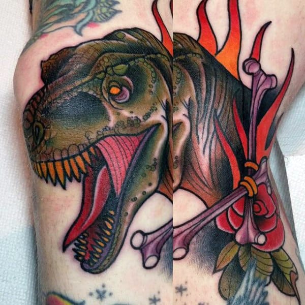 Majestic Dinosaur Tattoo Guys Back