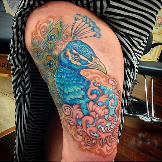 61 Beautiful Peacock Tattoo Pictures and Designs | Feather tattoos, Peacock  tattoo, Trendy tattoos