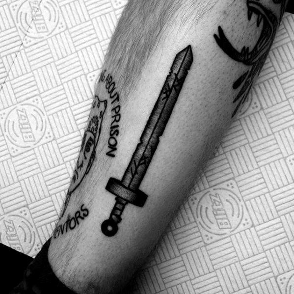 Male Adventure Time Sword Tattoo Ideas