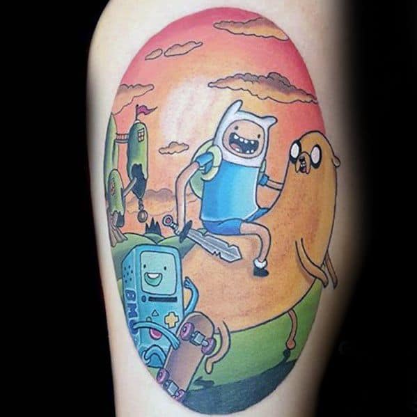 Male Adventure Time Tattoo