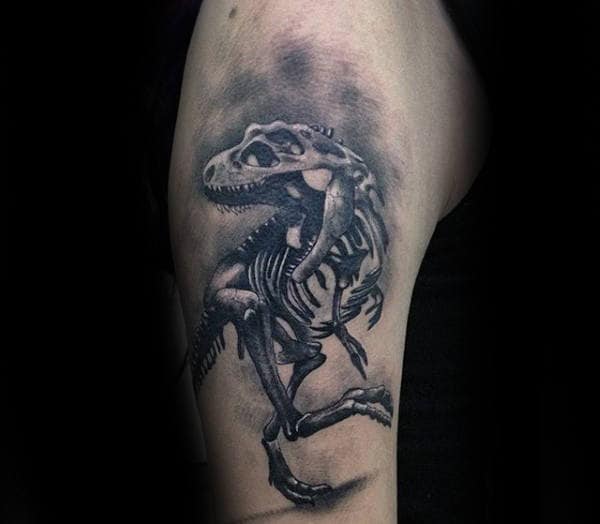 Male Arms Bony Dinosaur Tattoo