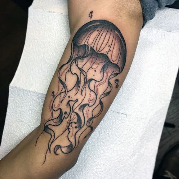 Male Arms Jellyfish Tattoo