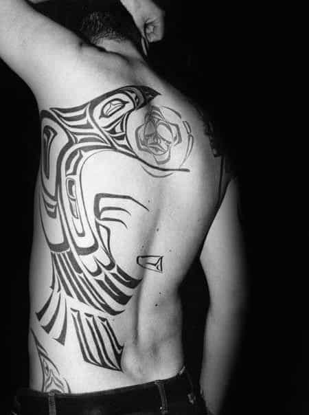 Male Back Modern Haida Tattoo