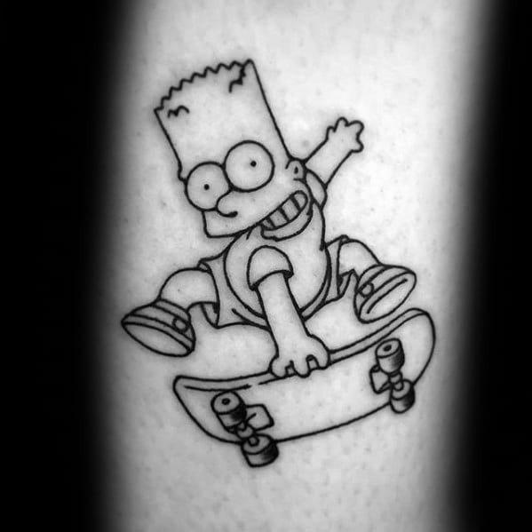 Male Bart Simpson Tattoo Design Inspiration On Forearm