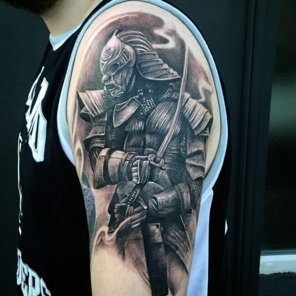 Male Biceps Impressive Warrior Tattoo