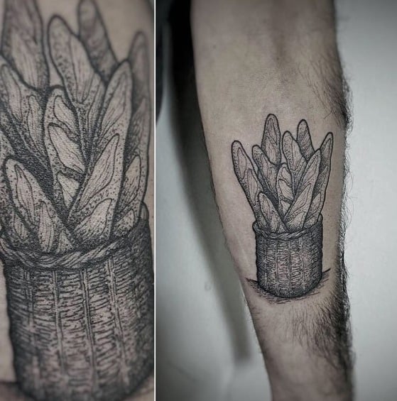 Male Bread Loaves In Basket Themed Tattoo Inspiration