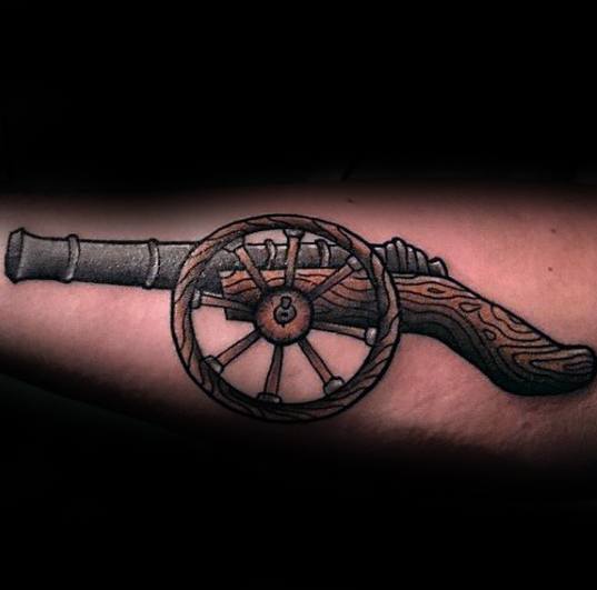 Male Cannon Arm Tattoo Ideas