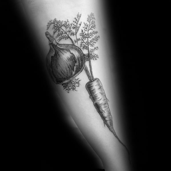 Male Carrot Themed Tattoo Inspiration