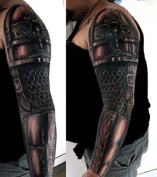 100 Medieval Black  White Armor Sleeve Shoulder Tattoo Design png   jpg 2023