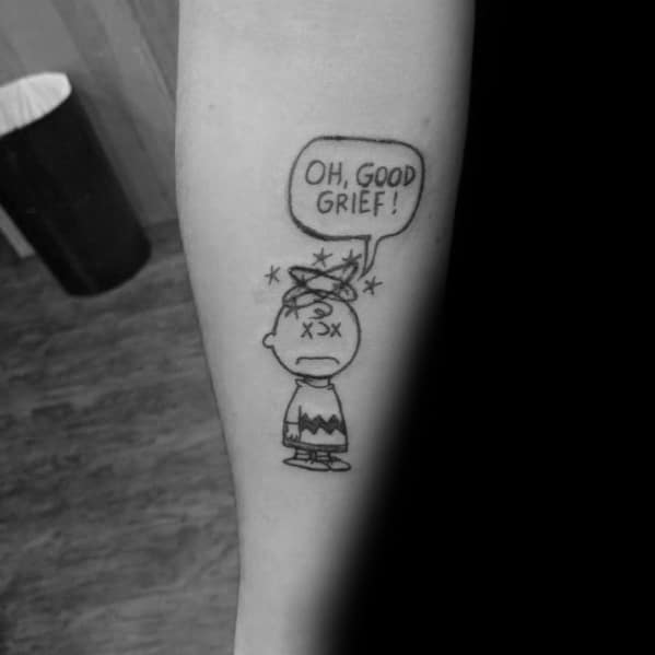 Male Charlie Brown Themed Tattoos