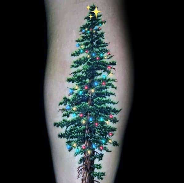 Male Christmas Tree Themed Tattoos