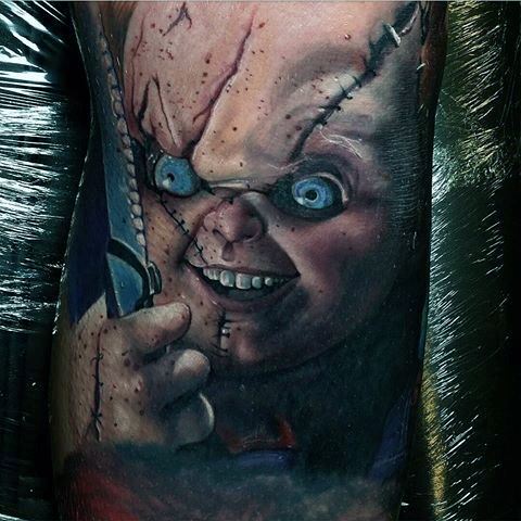 Male Chucky Themed Tattoo Inspiration