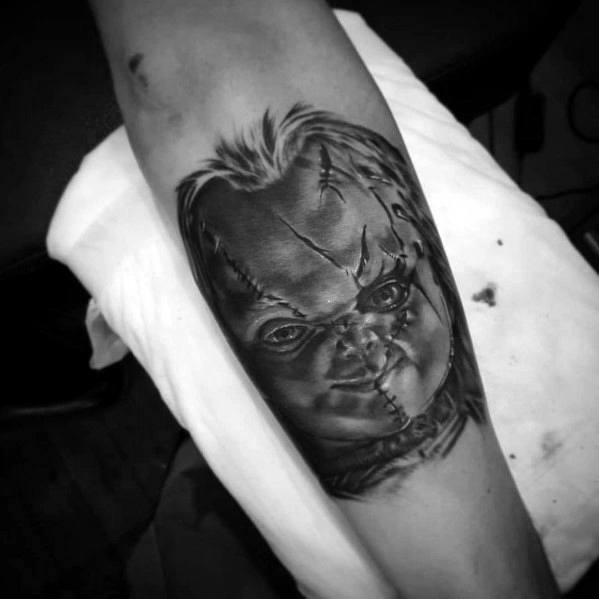 Male Chucky Themed Tattoos