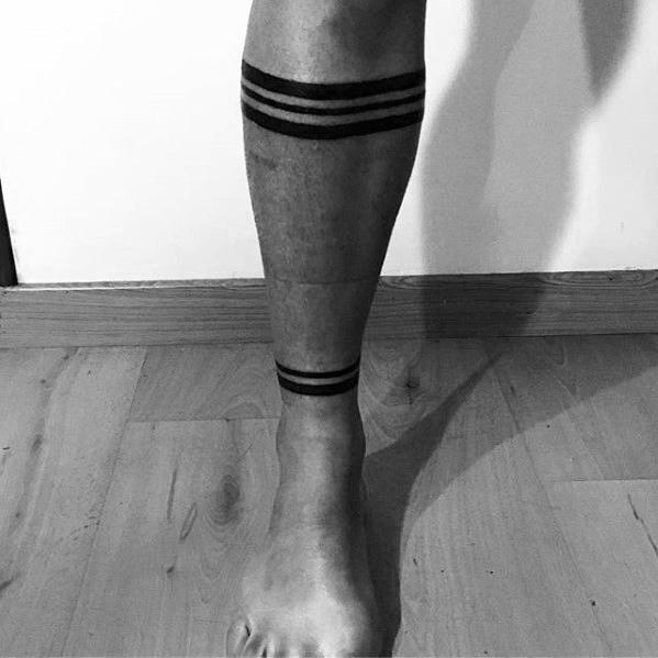Male Cool Ankle Band Tattoo Ideas Solid Black Ink Lines