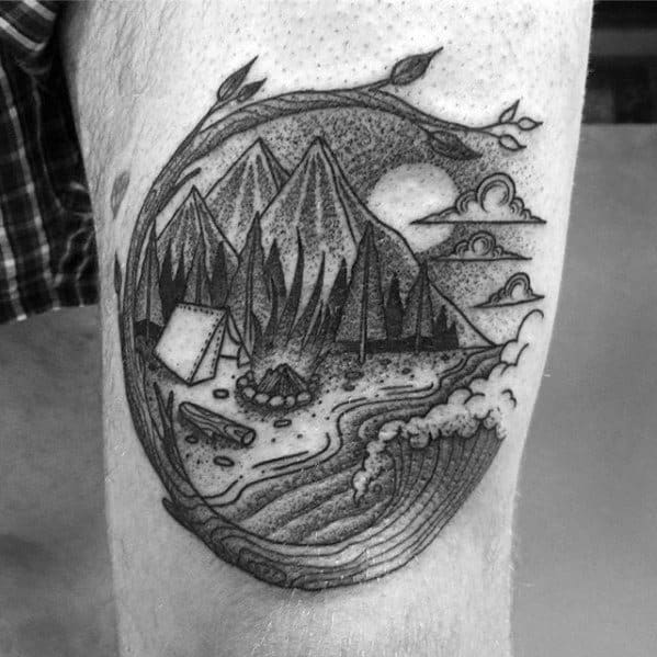 Camping tattoo by Eugene Dusty Past - Tattoogrid.net